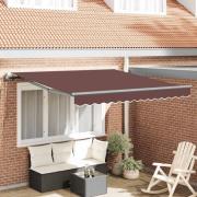 vidaXL Markis automatiskt infällbar brun 300x250 cm