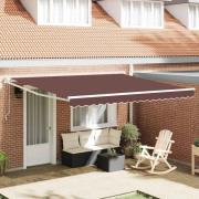 vidaXL Markis automatiskt infällbar brun 400x300 cm