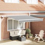 vidaXL Markis manuellt infällbar med LEDs antracit och vit 300x250 cm