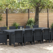 vidaXL 13-delars trädgårdsset Antracit Poly Rattan