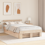 vidaXL sängram med lådor 140x190 cm massivt furu