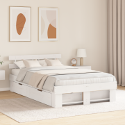 vidaXL Sängram med lådor Vit 120x190 cm Solid Furu