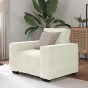 vidaXL Soffstol gräddvit 60 cm sammet
