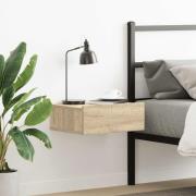 vidaXL Svävande sängbord sonoma-ek 40x30x15 cm konstruerat trä