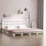 vidaXL Sängram utan madrass vit 140x200 cm massiv furu