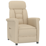 vidaXL Reclinerfåtölj gräddvit