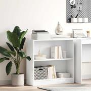 vidaXL Bokhylla vit 80x24x75 cm konstruerat trä