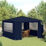 vidaXL Professionellt partytält med väggar 4x4 m blå 90 g/m²