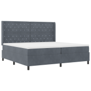 vidaXL Resårsäng med madrass 200x200 cm mörkgrå sammet