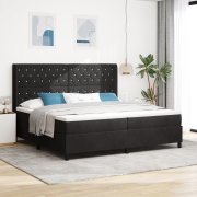 vidaXL Boxspring Säng med Mattress & LED Svart 200x200 cm Sammet