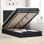 vidaXL Ottoman sängram med madrasser svart 120x200 cm sammet