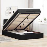 vidaXL Ottoman sängram med madrass svart 120x200 cm sammet