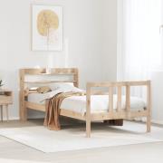 vidaXL Sängram med huvudgavel 90x190 cm massiv furu