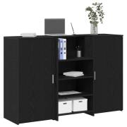 vidaXL Receptionsdisk svart ek 155x50x103,5 cm konstruerat trä