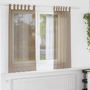 vidaXL Voile gardiner med öglor 2 st ljusbrun 140x175 cm