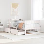 vidaXL Sängram utan madrass vit 90x190 cm massiv furu