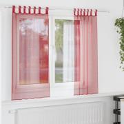 vidaXL Voile gardiner med öglor 2 st vinröd 140x175 cm