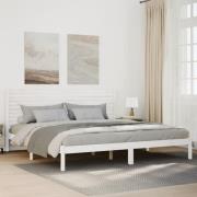 vidaXL Sängram utan madrass extra lång vit 180x210 cm massivt trä
