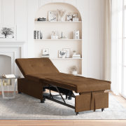 vidaXL Bäddsoffa 3-i-1 Utdragbar Design Brun Faux Mocka Läder