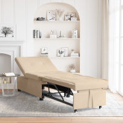 vidaXL bäddsoffa 3-i-1 utdragsdesign gräddfärgad