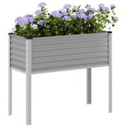 vidaXL Odlingslåda grå 100x45x90 cm stål