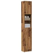 vidaXL Badrumsskåp åldrat trä 32x25,5x190 cm konstruerat trä