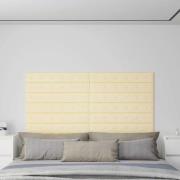 vidaXL Väggpaneler 12 st gräddvit 90x15 cm konstläder 1,62 m²