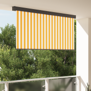vidaXL Utomhus rullgardin Randig Justerbar orange och vit 200 x 250 cm...