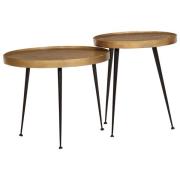 vidaXL Soffbord 2 delar gyllene konstruerat trä