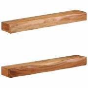 vidaXL Vägghyllor 2 st 80x17x8 cm massivt trä akacia