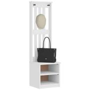 vidaXL Hallgran "SANDNES" vit 45x40x159,5 cm massiv trä furu