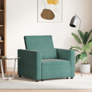 vidaXL 3-i-1 Enkel Sängsoffa Konvertibel Mörkgrön Sammet