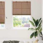 vidaXL Fönsterpersienn med gardiner Brun 110 x 220 cm Bambu