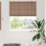 vidaXL Fönsterpersienn med gardiner Brun 140 x 160 cm Bambu