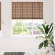 vidaXL Rullgardin med gardiner Brun 140 x 220 cm Bambu