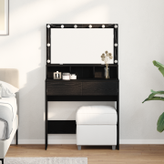 vidaXL Smyckebord med låda Svart ek 80 x 41 x 134.5 cm Konstruerat trä