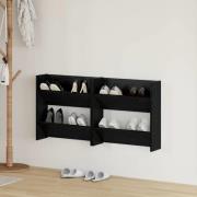 vidaXL Väggskoskåp 2 pcs Svart ek 60 x 18 x 60 cm Konstruerat trä