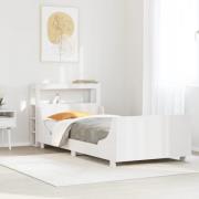 vidaXL Sängram utan madrass vit 90x190 cm massiv furu