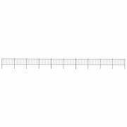 vidaXL Trädgårdsstaket med bågeöverdel stål 1781,5x100 cm svart