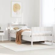 vidaXL Sängram utan madrass vit 90x190 cm massiv furu