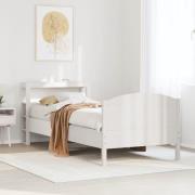 vidaXL Sängram utan madrass vit 90x200 cm massiv furu