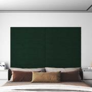 vidaXL Väggpaneler 12 st mörkgrön 90x15 cm sammet 1,62 m²