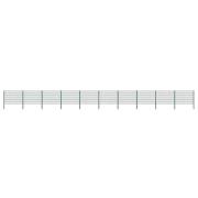 vidaXL Stängselpanel med stolpar järn 17x1,2 m grön