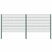 vidaXL Staketpanel med stolpar järn 349x120 cm grön