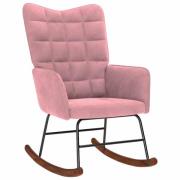 vidaXL Gungstol rosa sammet
