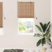 vidaXL Rullgardin med gardiner Natur 90 x 220 cm Bambu