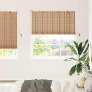 vidaXL Rullgardin med gardiner Ljusbrun 140 x 220 cm Bambu