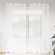 vidaXL Gardiner med gardiner 2 pcs Vit 140 x 225 cm Polyester