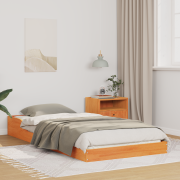 vidaXL Sängram Vaxbrun 80 x 220 cm Massiv furu
