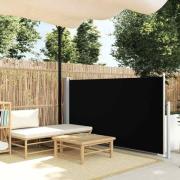 vidaXL Infällbar sidomarkis 120 x 300 cm svart